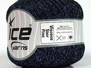 Viscose Star Fine Turkuaz Siyah