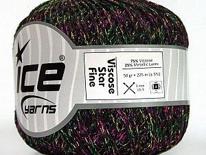 Viscose Star Fine Black, Fuchsia, Green, Gold