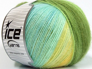 Angora Design Green, Turquoise, Yellow, White
