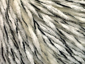 Chenille Wool Flamme Beyaz Krem Siyah