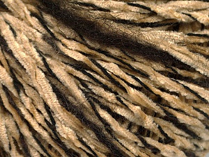 Chenille Wool Flamme Koyu Kahverengi Cafe Latte  Siyah