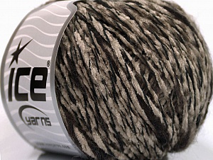 Chenille Wool Flamme Koyu Kahverengi Deve Tüyü Siyah
