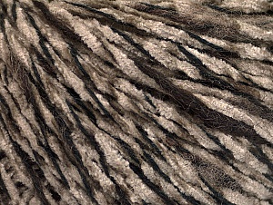 Chenille Wool Flamme Koyu Kahverengi Deve Tüyü Siyah