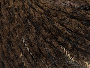 Chenille Wool Flamme Koyu Kahverengi Siyah