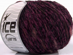 Chenille Wool Flamme Purple, Black, Red
