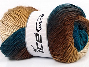 Rainbow Teal, Brown Shades, Cream