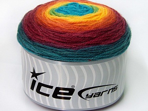 Cakes Wool DK Light Green, Yellow, Orange, Burgundy, Turquoise