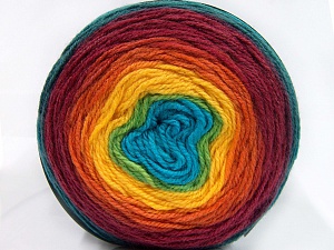 Cakes Wool DK Light Green, Yellow, Orange, Burgundy, Turquoise