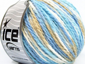 Wool Worsted Color Beyaz Deve Tüyü Mavi Tonları
