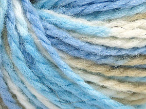 Wool Worsted Color Beyaz Deve Tüyü Mavi Tonları