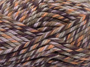 Superwash Wool Chunky Mor Tonları Haki Altın