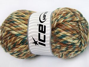 Superwash Wool Chunky Yeşil Tonları Kahverengi Tonları