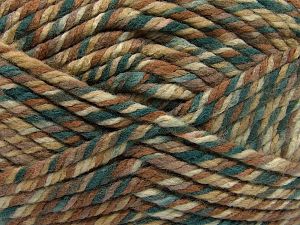 Superwash Wool Chunky Yeşil Tonları Kahverengi Tonları