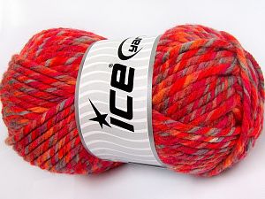 Superwash Wool Chunky Kırmızı Turuncu Tonları Açık Kamel