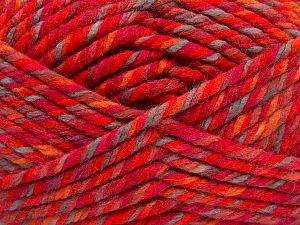 Superwash Wool Chunky Kırmızı Turuncu Tonları Açık Kamel