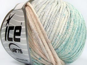 Tube Cotton Worsted Turquoise, Light Blue, Gold, Cream, Light Lilac