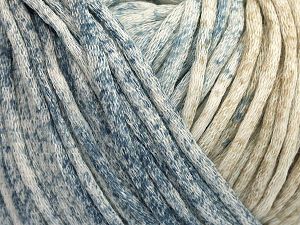 Tube Cotton Worsted Blue, Cream, Light Khaki