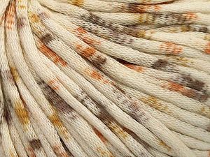 Tube Cotton Worsted Cream, Brown, Gold