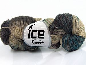 Hand Dyed Sock Yarn Camel Shades, Black, Turquoise