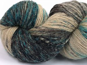 Hand Dyed Sock Yarn Camel Shades, Black, Turquoise