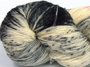 Hand Dyed Sock Yarn Grey, Cream, Black, Orange