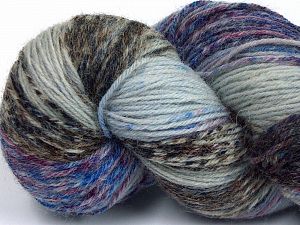 Hand Dyed Sock Yarn Maroon, Blue Shades, Camel Shades