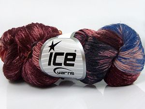 Hand Dyed Sock Yarn Burgundy Shades, Grey, Blue
