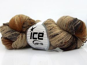 Hand Dyed Sock Yarn Brown Shades, Orange