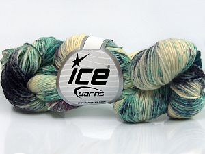 Hand Dyed Sock Yarn Turquoise Shades, Cream, Maroon