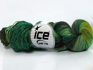 Hand Dyed Sock Yarn Green Shades, Khaki