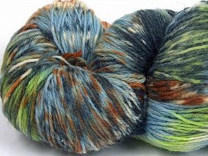 Hand Dyed Sock Yarn Green Shades, Blue, Brown