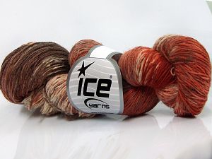 Hand Dyed Sock Yarn Krem Bakır Kahverengi Tonları