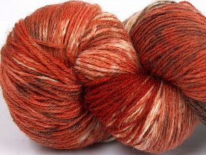 Hand Dyed Sock Yarn Krem Bakır Kahverengi Tonları