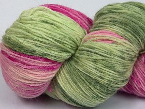 Hand Dyed Sock Yarn Green Shades, Pink Shades
