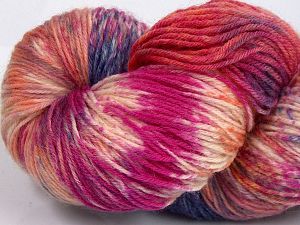 Hand Dyed Sock Yarn Salmon Shades, Grey Shades, Fuchsia