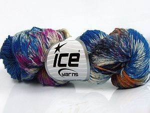 Hand Dyed Sock Yarn Blue Shades, Fuchsia, Dark Grey, Orange