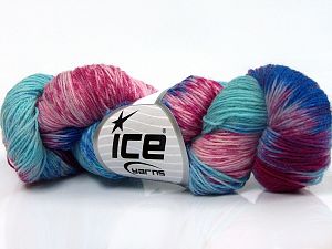 Hand Dyed Sock Yarn Pink Shades, Turquoise Shades, Blue