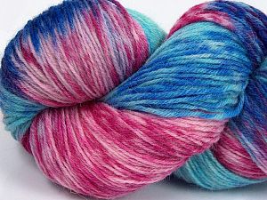 Hand Dyed Sock Yarn Pink Shades, Turquoise Shades, Blue