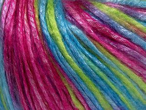 Rockabilly Color Açık Yeşil Fuşya Mavi