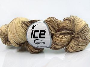 Hand Dyed Sock Yarn Brown Shades, Cream