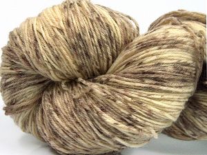 Hand Dyed Sock Yarn Brown Shades, Cream