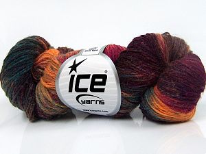 Hand Dyed Sock Yarn maroon, Brown, Salmon, Fuchsia, Turquoise