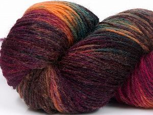Hand Dyed Sock Yarn maroon, Brown, Salmon, Fuchsia, Turquoise