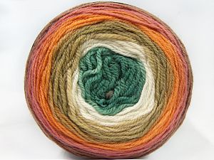 Cakes Wool DK Green, Cream, Camel, Gold, Pink, Rose Brown