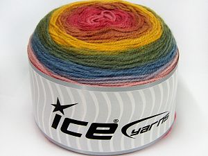 Cakes Wool DK Pink Shades, Gold, Green, Blue