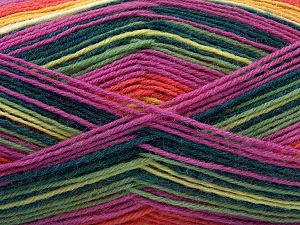 Smart Sock Green Shades, Fuchsia, Yellow, Salmon