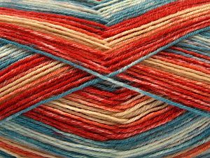 Smart Sock Turquoise, Orange Shades, Cream