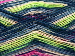 Smart Sock Neon Green, Fuchsia, Blue Shades, Cream