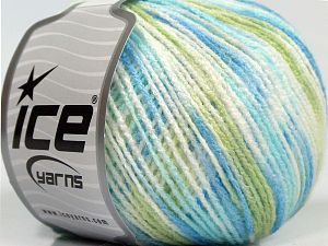 Sale Self-Striping Beyaz Açık Yeşil Mavi Tonları