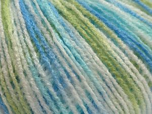 Sale Self-Striping Beyaz Açık Yeşil Mavi Tonları